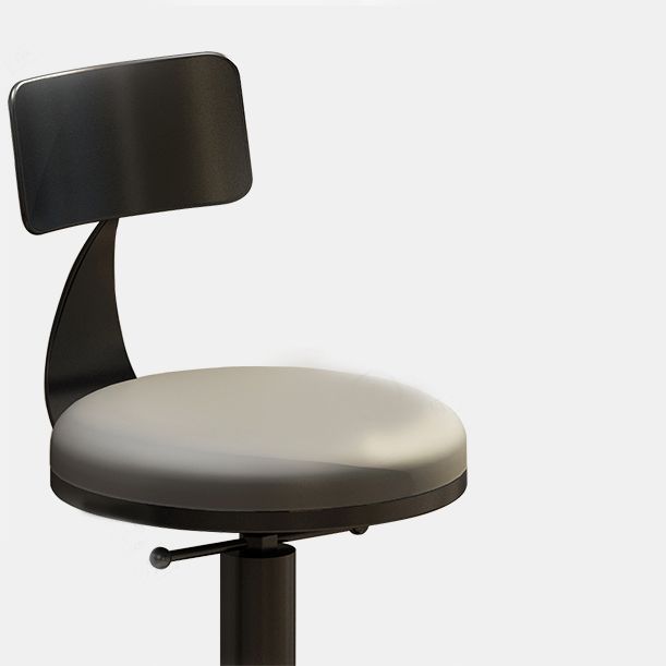 Industrial Backrest Armless Counter Stool Adjustable Bar Stool with Metal Base