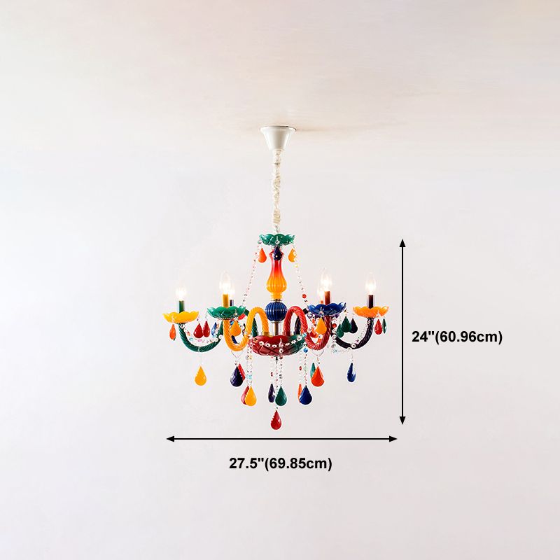 European Style Crystal Chandelier Candle Pendant Lighting Fixtures for Child Room