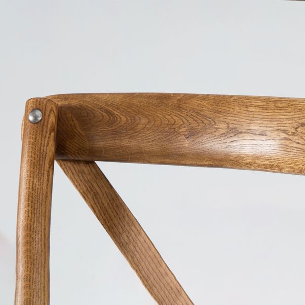 Chaises de salle à manger en bois de ferme, fauteuil latéral arrière croisé pour Restaurant