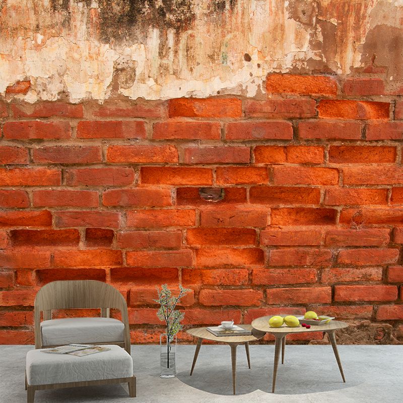 Industrial Style Brick Wall Mural for Dining Room Moisture Resistant, Personalized Size Available