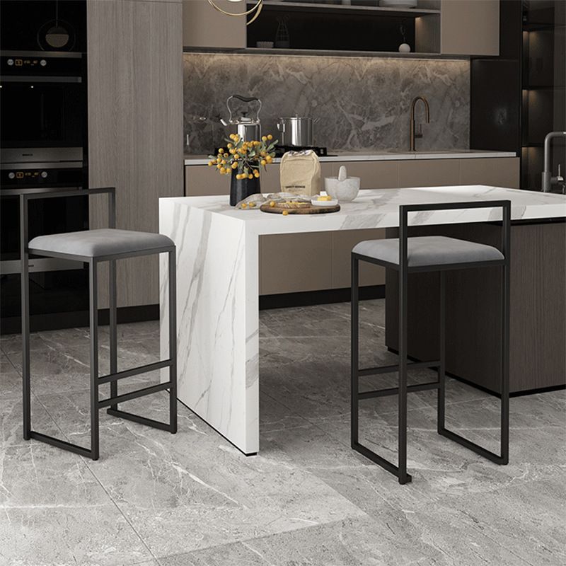 Contemporary Bar and Counter Stool Low Back Stool with Sled Base