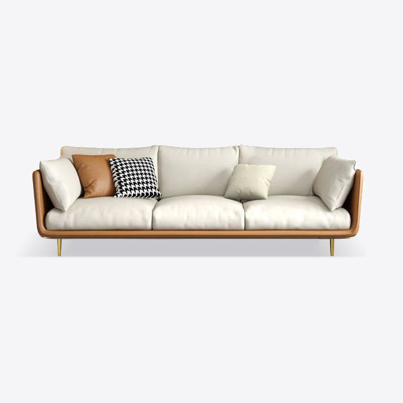 Sofa rembourré en cuir imité avec rembourrage de siège en latex sur le dos de l'oreiller