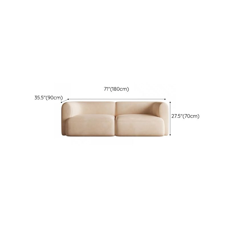 Minimalist 27.6-In H Sofa and Chaise Brown & Beige Sofa with One Side Arm