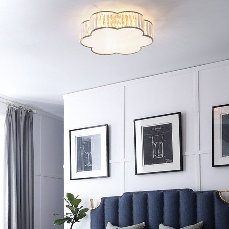 Kristall-Messing-Unterputzleuchte im kolonialen Kreativstil mit geometrischer Kupfer-Deckenleuchte