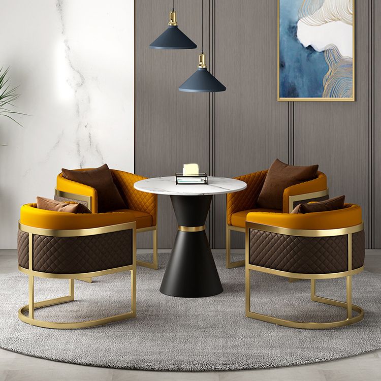 White Stone Dining Set for Kitchen 1/2/5 Pieces Modern Round Table Set