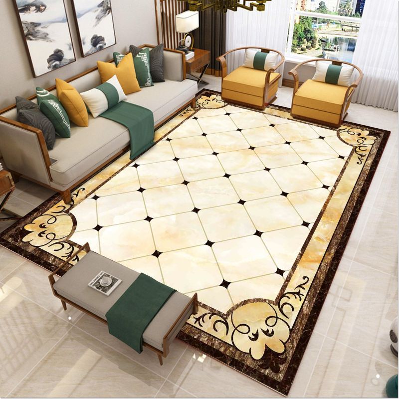 Luxe zuidwestelijke vloerkleed Multicolor Flower bedrukt tapijt Huisdiervriendelijke gemakkelijke verzorgbaar wasbaar tapijt voor salon