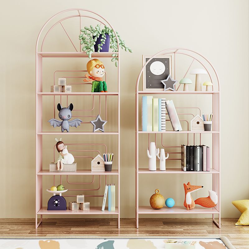 Metal Standard Bookcase Scandinavian Style Open Back Bookshelf