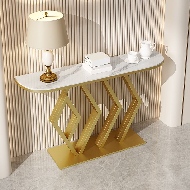 11.8" W Glam Console Table Scratch Resistant Slate End Table