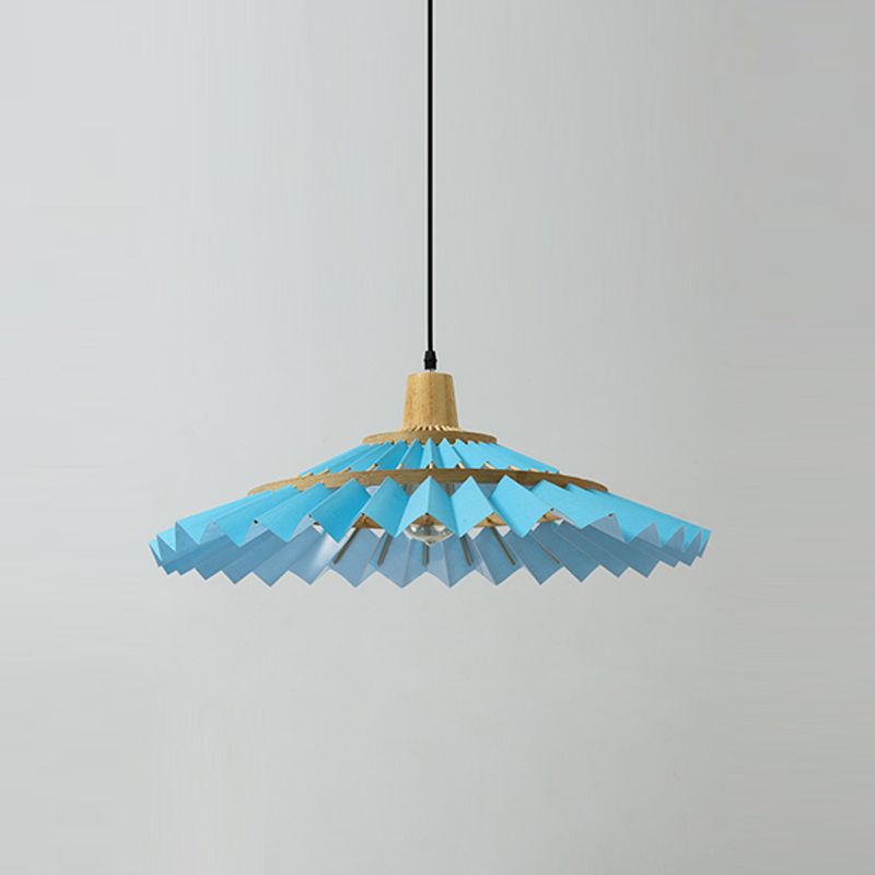 Umbrella Shaped Suspension Lamp Bamboo 1-Light Tea Room Hanging Light Fixture