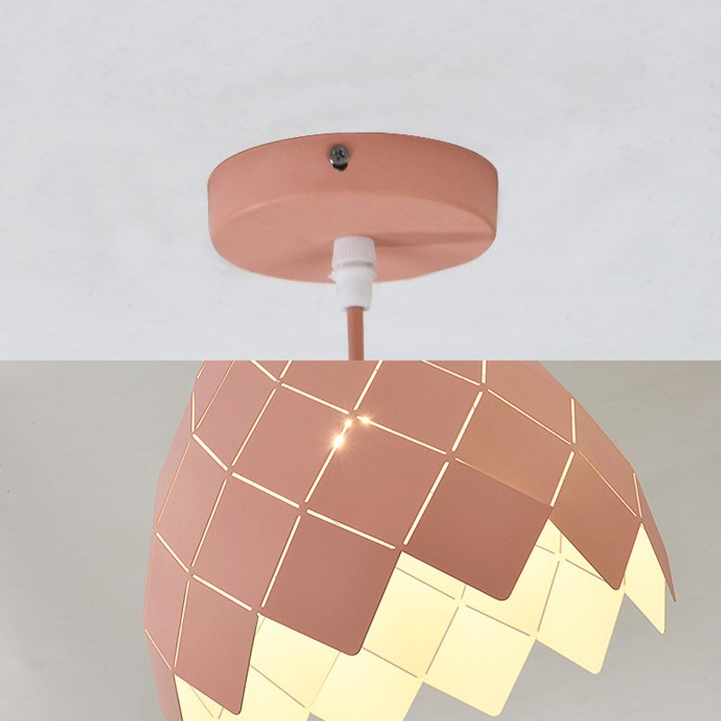 Luz colgante de cono de tubería de macarrón 1 cabeza de metal para colgar para la isla de cocina de restaurantes