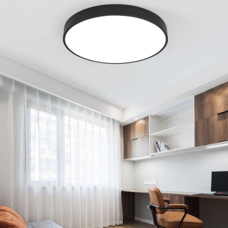 Soporte De Iluminación De Techo De Montaje De Tambor Acrílico De Estilo Moderno 1-Luces De Techo De Descarga Led De Luz