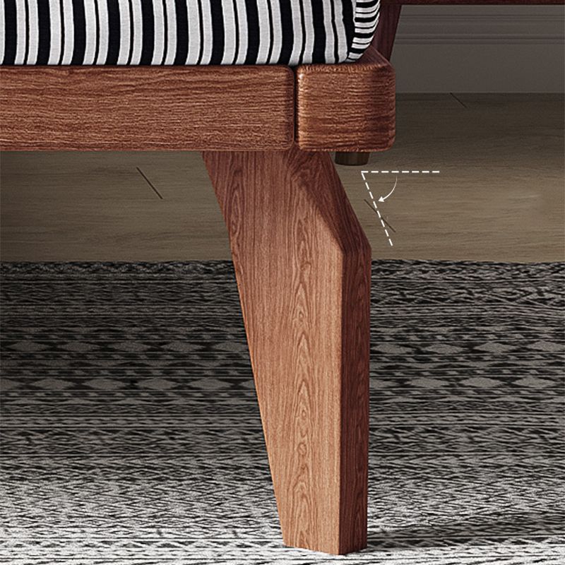 Ash 13.38" High Standard Bed with Custom Gold Legs Brown Bed Without Headboard