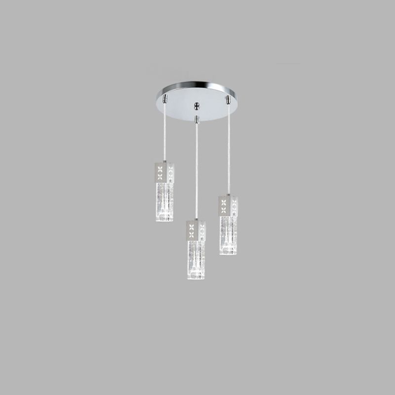 Lineaire hangende verlichtingsarmaturen Moderne 3-lichts heldere suspensielamp met kristalschaduw