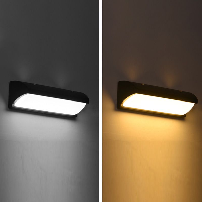 Rechteck wasserdichte Einfachheit Wandleuchte Acrylminimalistische LED -Wandleuchten in Schwarz