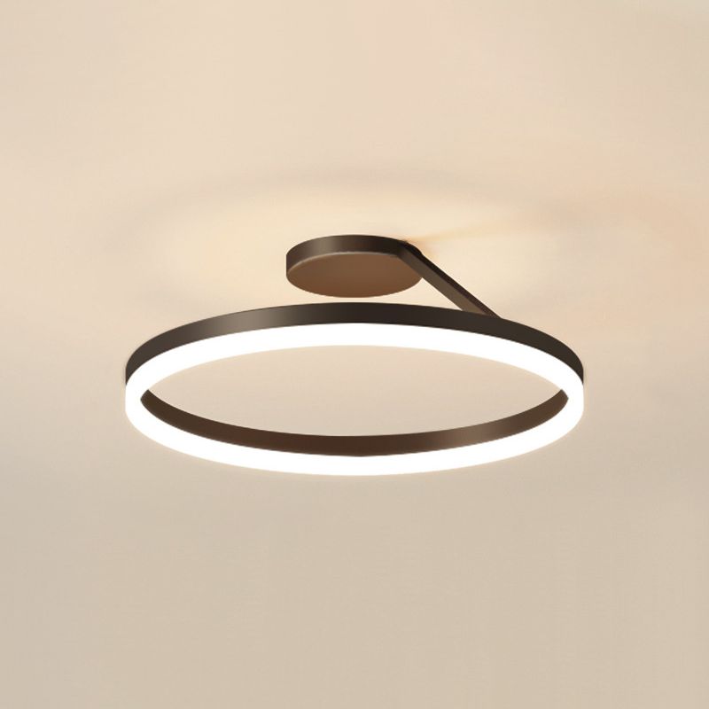 Contemporary Circular Flush Light Fixture Metal 1 Light Flush Mount Ceiling Light