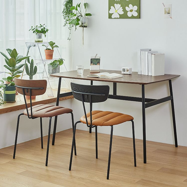 Chaise de salle à manger de style industriel, chaises latérales de cuisine sans accoudoirs avec pieds en métal