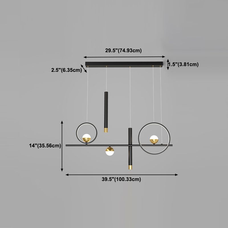 Contemporary Style Geometry Island Lighting Ideas Metal 7- Light Island Pendant Lights
