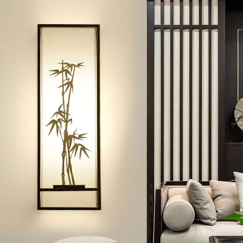 Lámpara montada en la pared rectangular tradicional 2 luces aplastante de tela en blanco para la cama