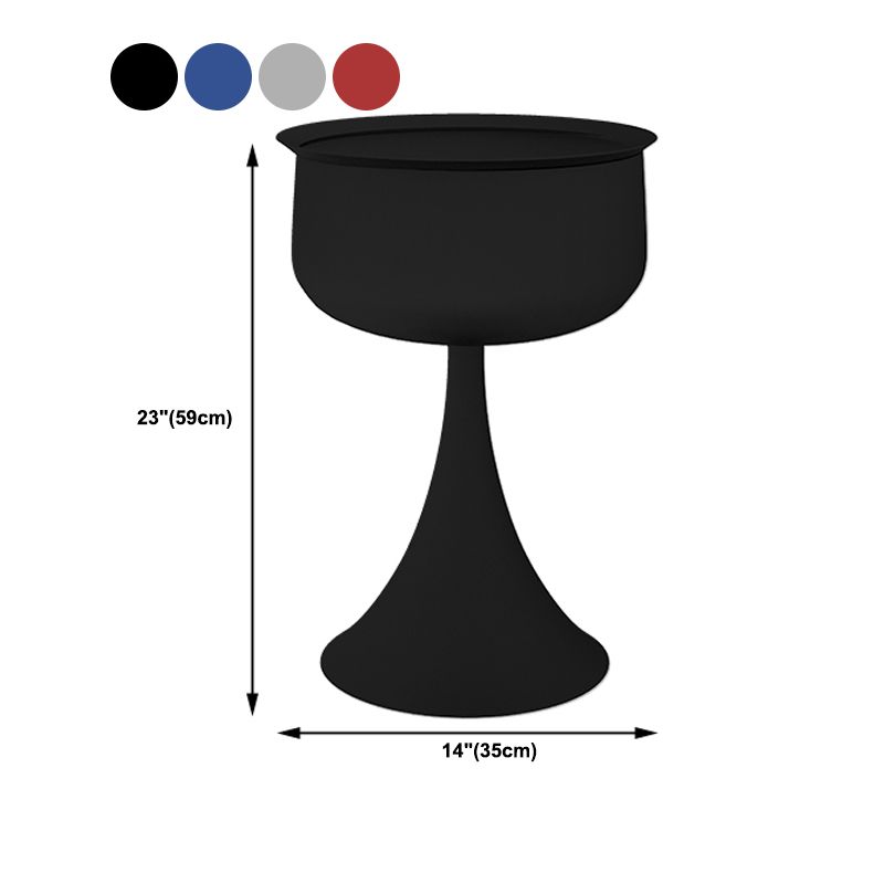 Tray Top Pedestal Side Table Round Sofa Corner Table with Storage