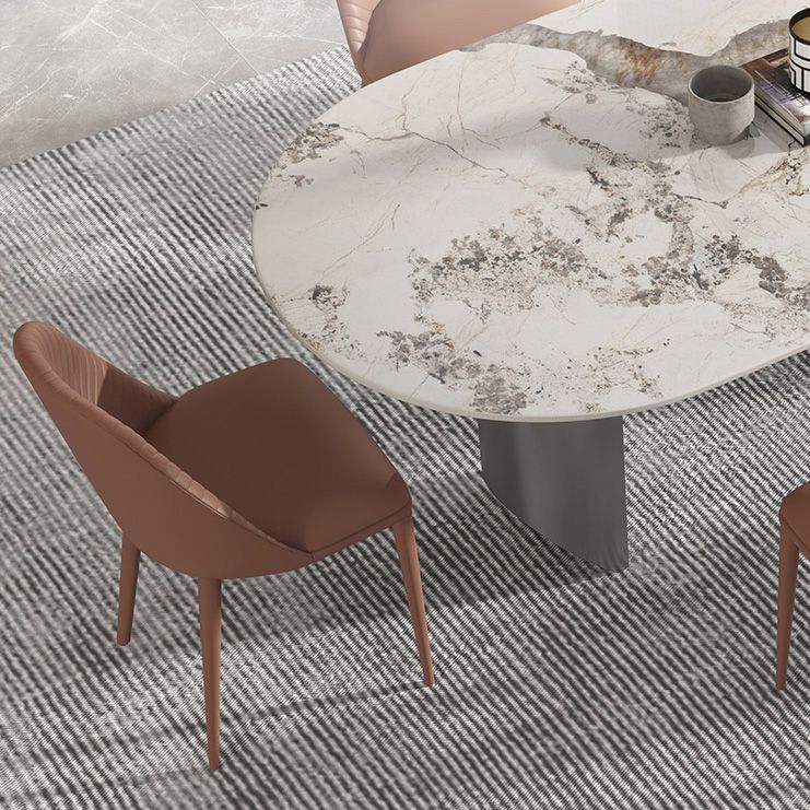 Metal Traditional Luxury Oval Table Sintered Stone Table for Dining Room and Kitchen