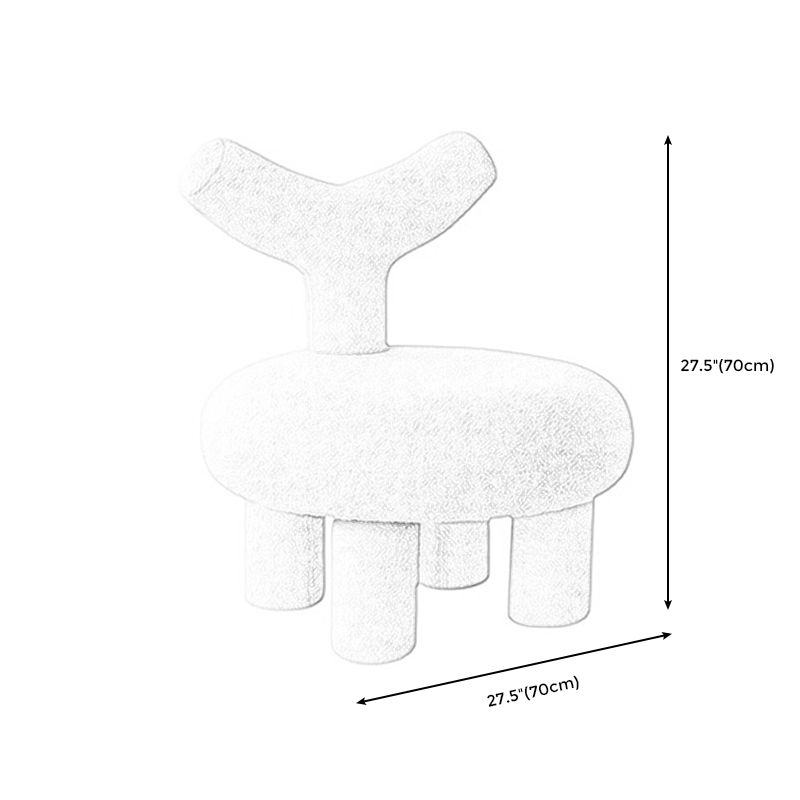 Armless Parsons Chair Wool Chair Fixed Back Chair for Living Room