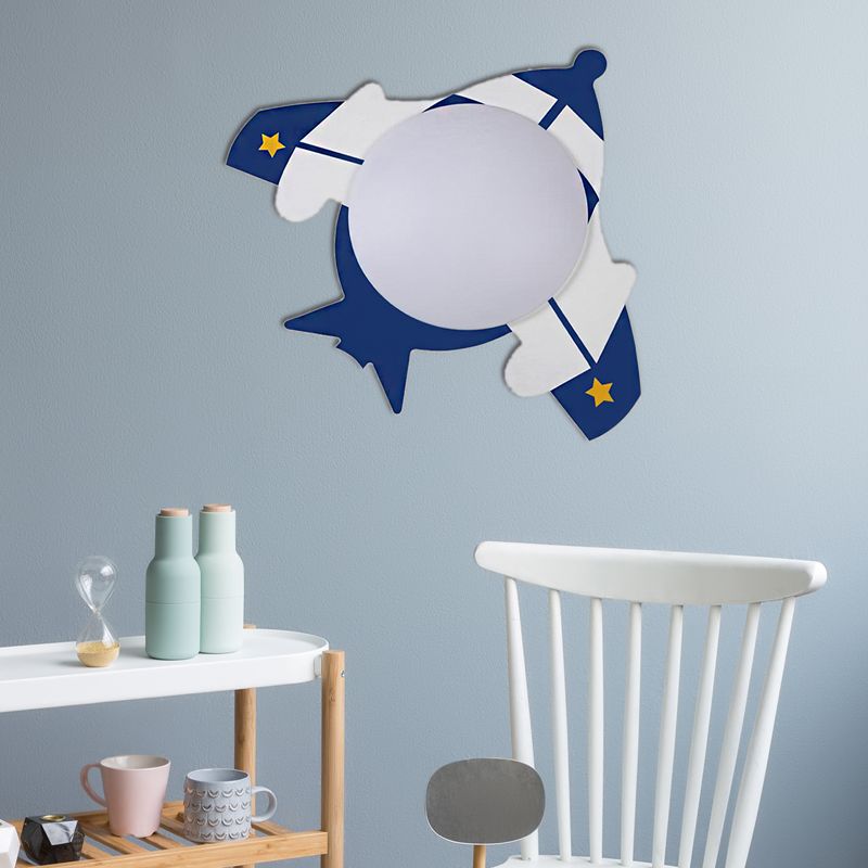 Lampada da soffitto in acrilico per bambini Circle LED con modello di cartone animato in legno per asilo