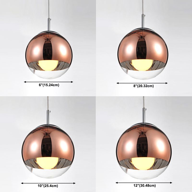 Moderner Glasglasanhänger Light Globe Platting Spiegelte hängende Licht für die Nachtstange