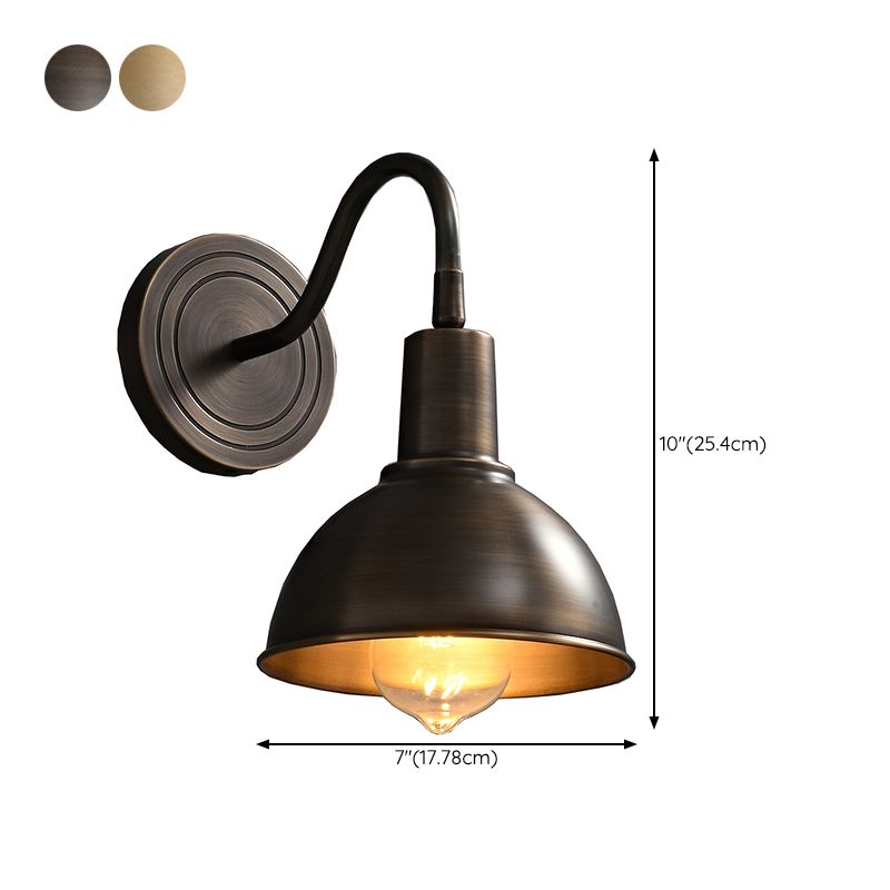Dome Shape Metal Wall Sconces Modern 1-Light Wall Mount Light Fixture