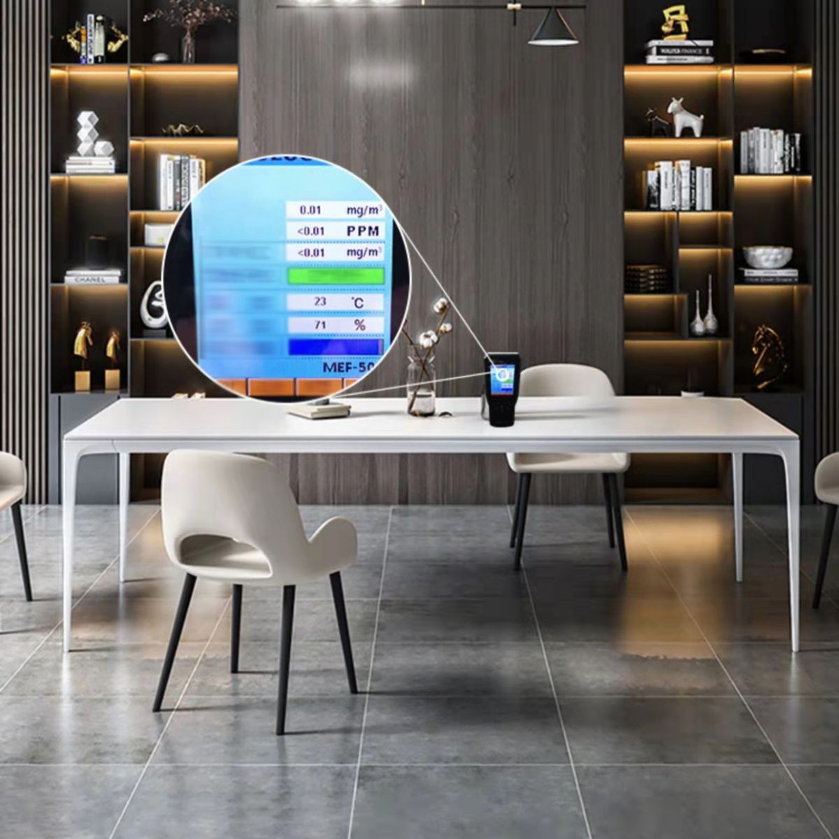 Stone Top Dining Table Contemporary Rectangle Dining Table with 4 Legs in White
