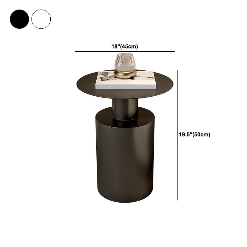 Mid-Century 19.7" Tall Pedestal End Table Round Metal Side Table