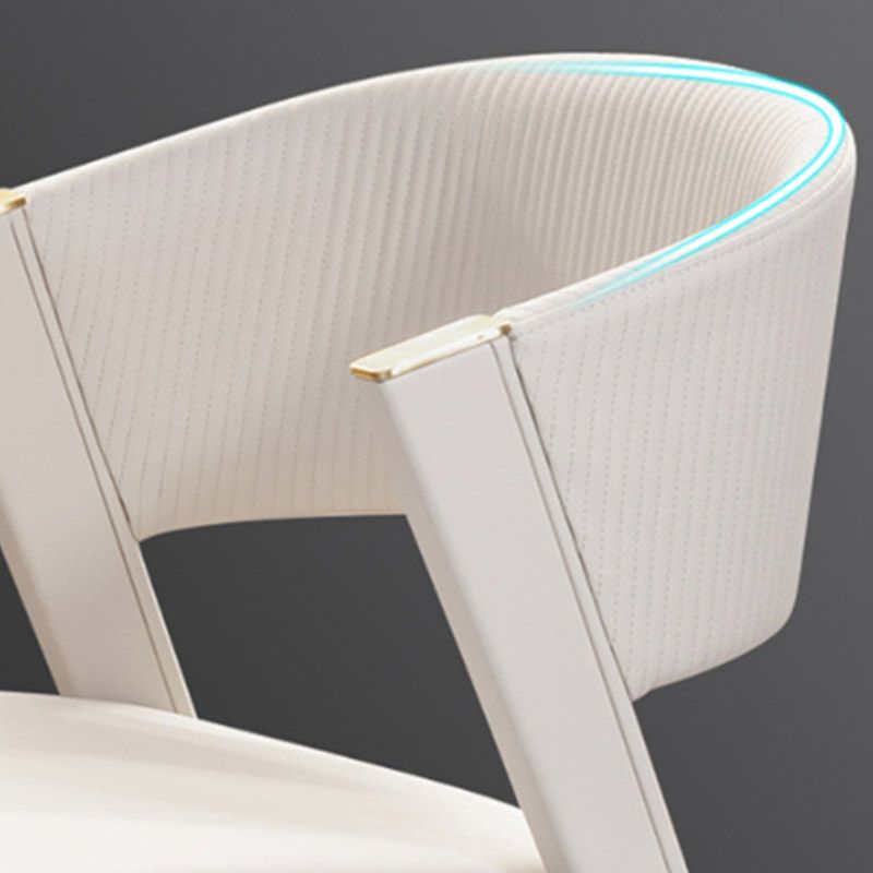 Glam Kitchen Dining Side Chair Open Back Metal Legs Armless Chair