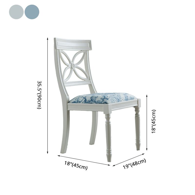 Silla lateral casera tapizada tradicional Sillas de comedor Queen Anne blancas