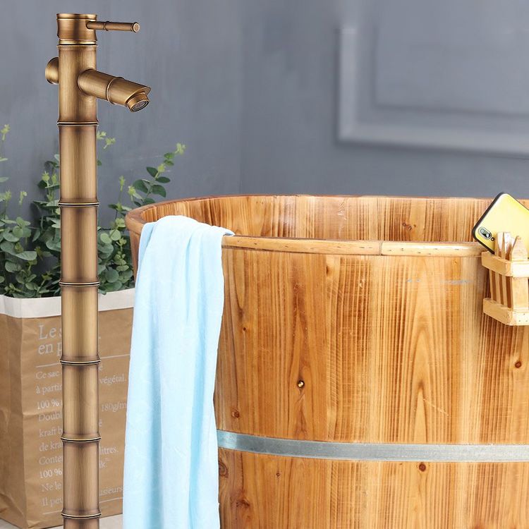 Modern Freestanding Bathtub Faucet Brass Floor Mount Free Standing Tub Filler Faucet