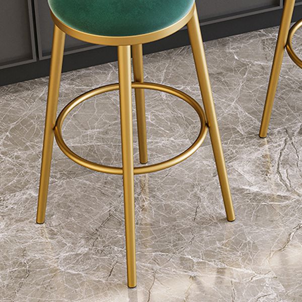 Glam Style Upholstered Fabric Dining Side Stools for Home Armless Low Back Barstool