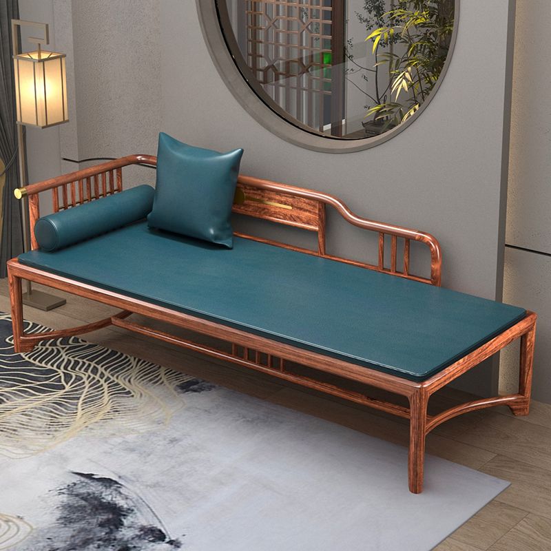 Traditional Brown with Arms Chaise Wood Round Arms for Bedroom Living Room