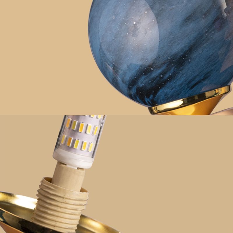 Lampada da tavolo in vetro sferico artistico moderno Light 1-Bulb Light con statua femminile