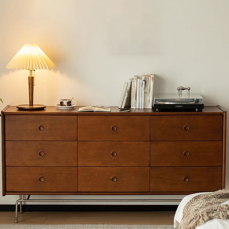 Minimalism Brown Accent Chest Rectangle Chest with Drawers for Living Room
