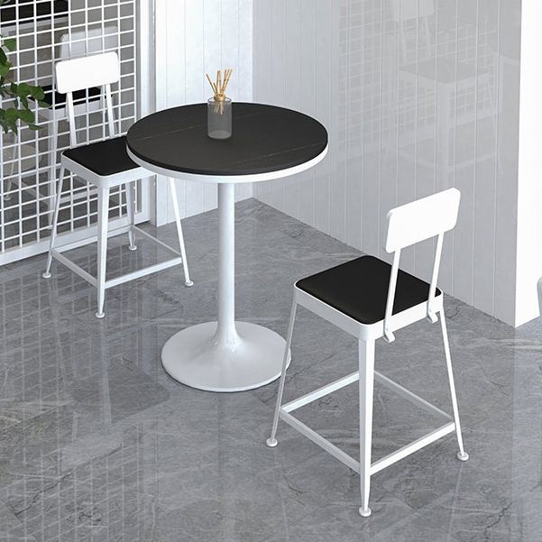 Glam Metal Stool Kitchen 4 Legs Counter Stool in Matte Finish