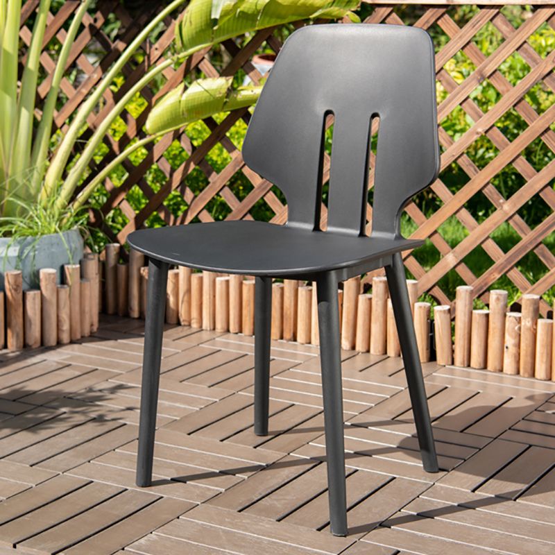 Contemporary Plastic Outdoors Dining Chairs Stacking Patio Dining Chair