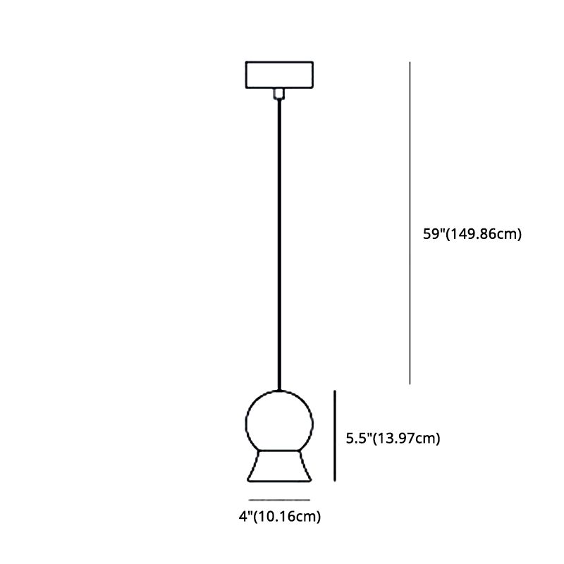 Mini Ball LED Coste Simplicidad White Glass 1 Bulbo Cena colgando Luz en negro