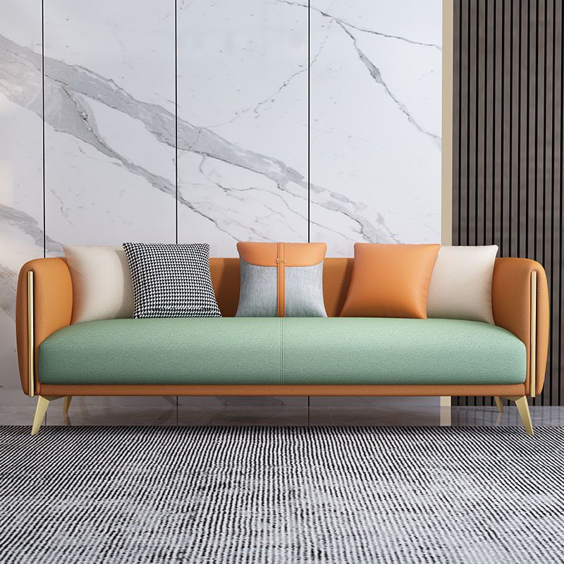 Tuxedo Arm Sofa Modern Faux Leather Sofa 26.77" D x 29.52" H