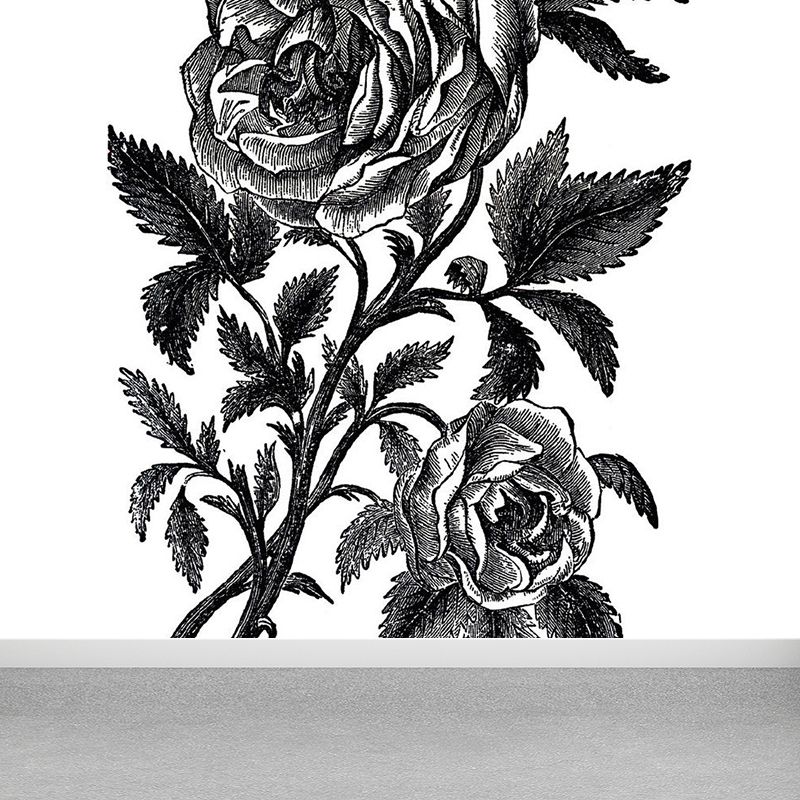 Whole Blossoming Rose Mural Wallpaper for Wall Decor Modern Girls Bedroom Wall Art