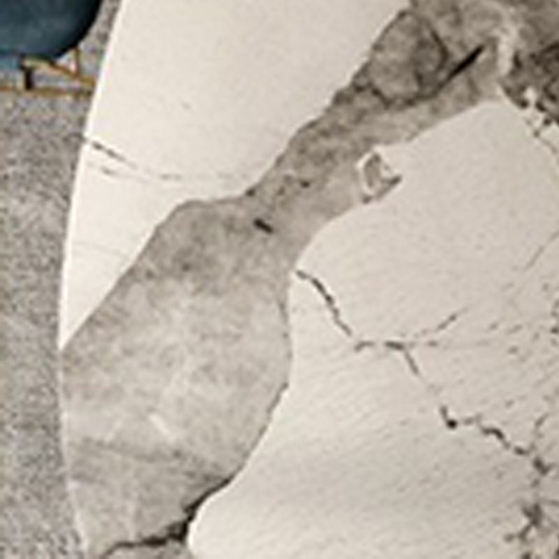 Modern Oval Table Stainless Steel Base Dining Table with 3 Legs