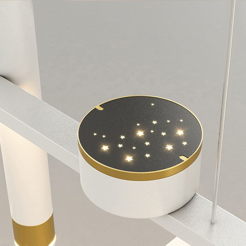 7 luces de isla geométrica ligera Candelera de isla de metal contemporánea