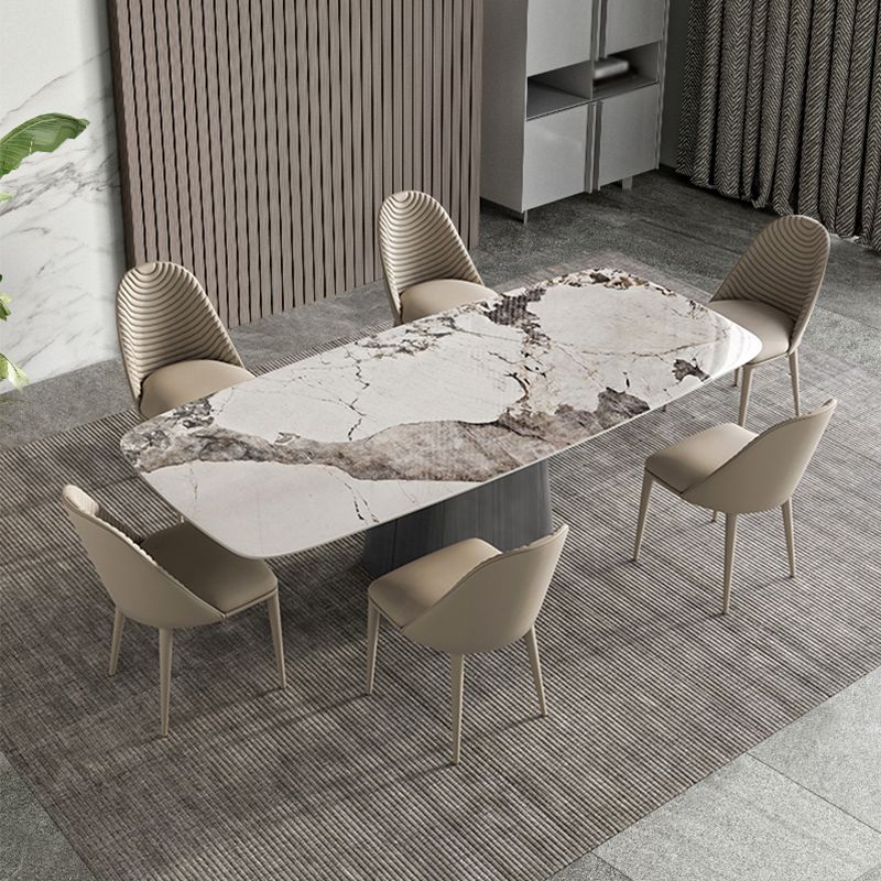 Scandinavian Style Sintered Stone Dining Table Set 1/4/5/7 Pieces Dining Set for Home Use
