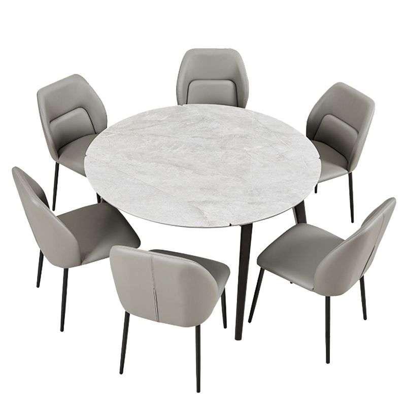 Matte Finish Stone Top Dining Table Set 1/2/5/7 Pcs Modern Dinette Set