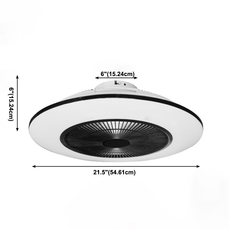 Schwarzer runde Lüfterleuchte nordische LED -Acryl -halb Flush Deckenleuchte für Schlafzimmer