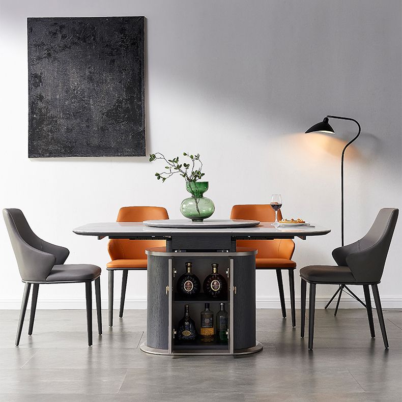 Modern Style Sintered Stone Dining Round Table Set 1/4/5/7 Pieces Dining Set