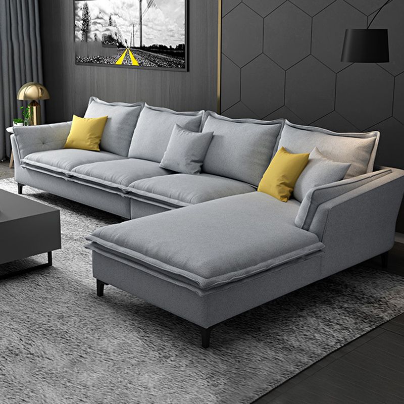 126.38-inch. Pillow Top-arm Faux Leather Sectionals with Pillowed Back Cushions