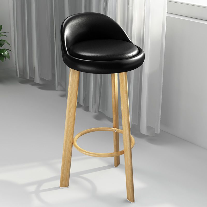 Taburete de bar sin brazos con respaldo moderno, taburete de bar de acero para cajero con cojín y reposapiés